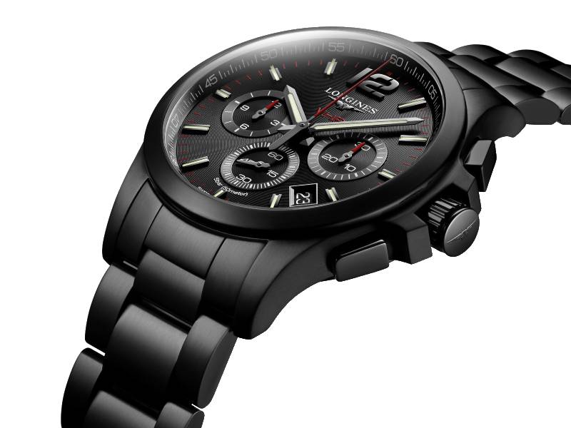 CHRONOGRAPH QUARTZ MEN'S WATCH STEEL BLACK-PVD/STEEL BLACK-PVD CONQUEST V.H.P. LONGINES L3.717.2.56.6